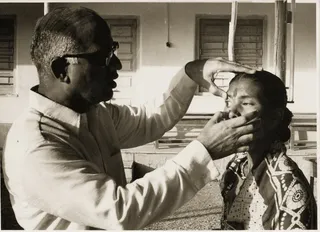 Dr. P. Siva Reddy at a rural eye camp